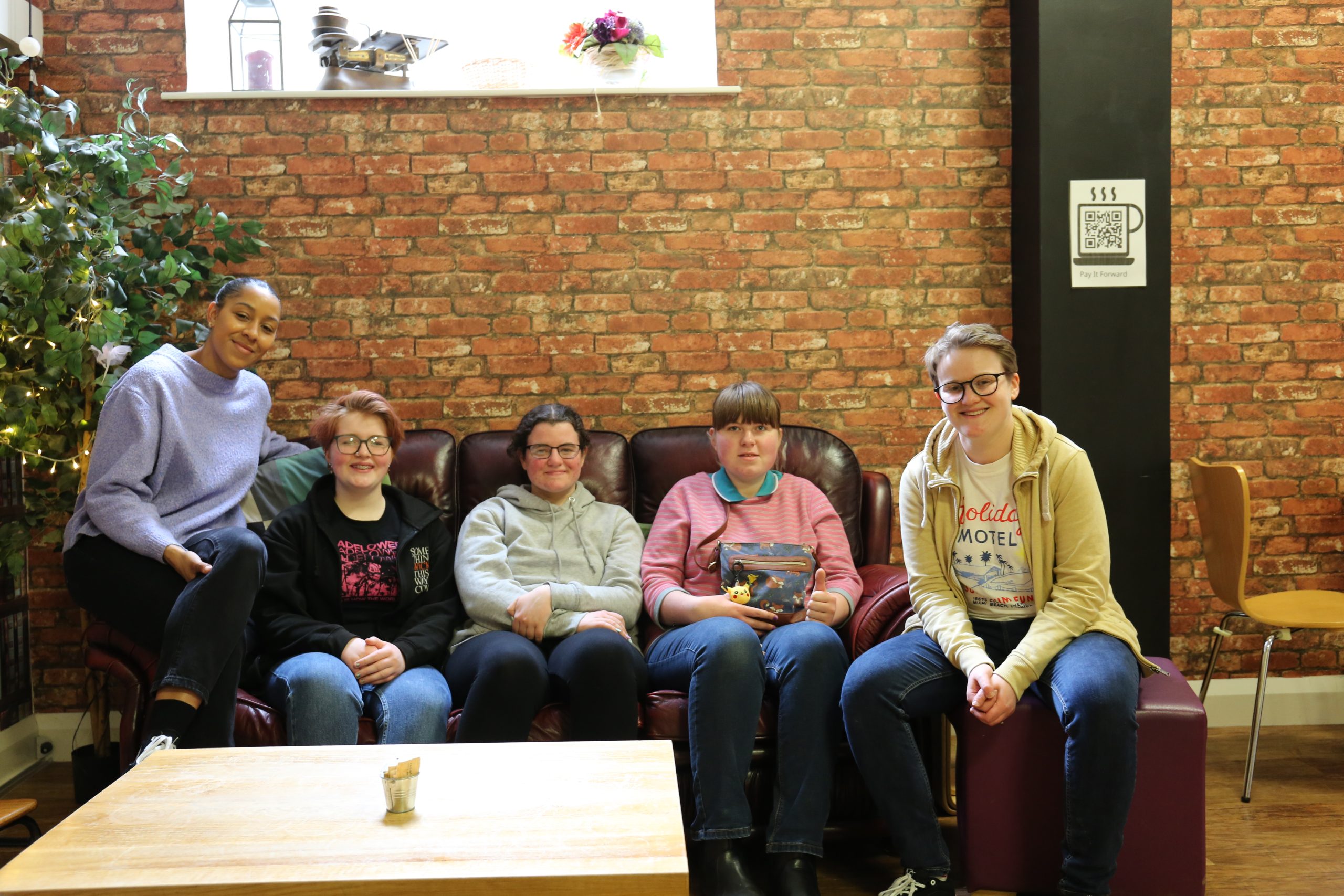 Photo shows a number of the participants from the Let's Go Out project in Shrewsbury