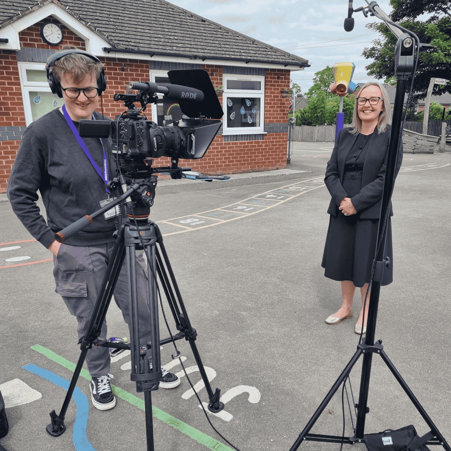 Filming with the Headteacher at Edenhurst Prep School