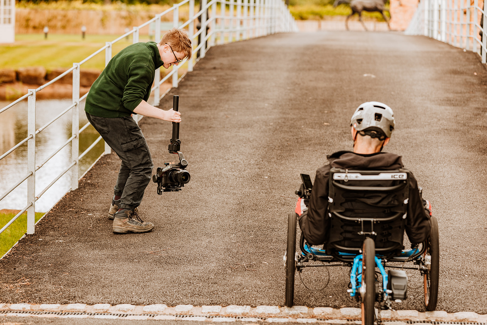 Filming e-trike product promotional video
