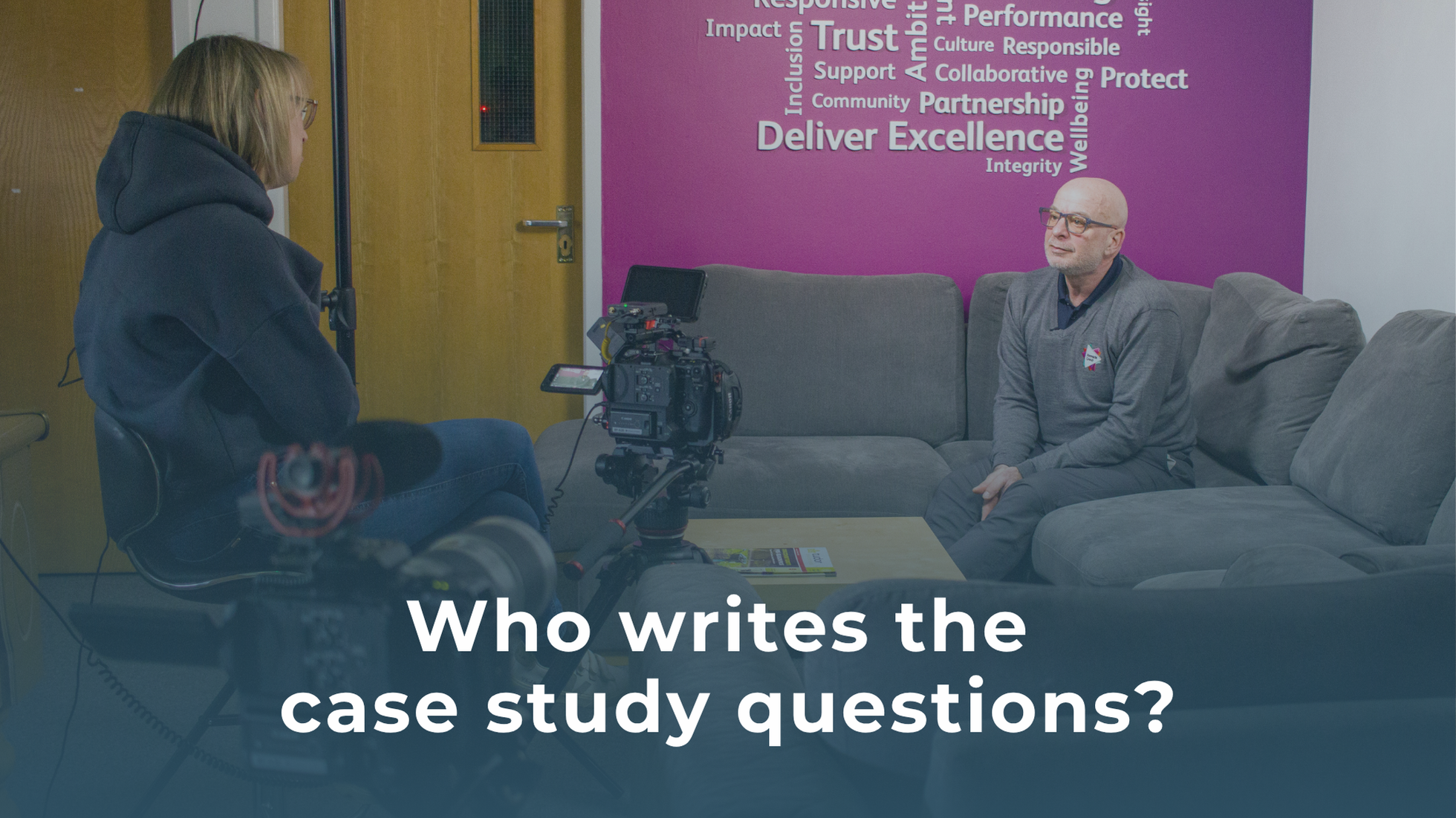 Who writes the video case study questions?